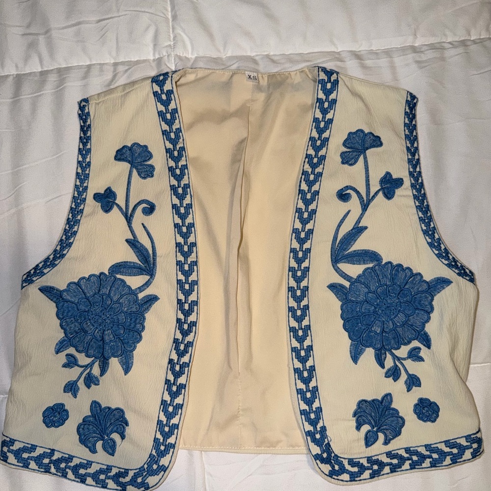Floral Embroidered Vest